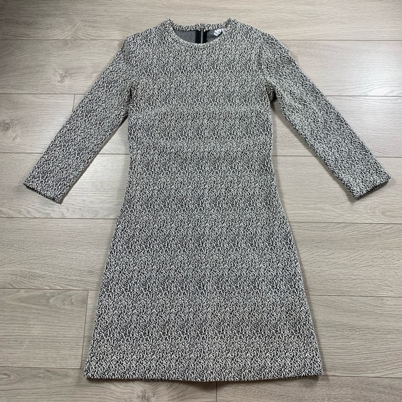 & Other Stories Textured Long Sleeve Black & White Dress - Picture 2 of 13